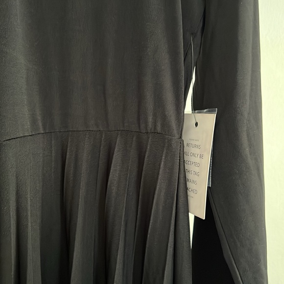 Eloquii black high neck pleated handkerchief hem dress - Picture 5 of 10